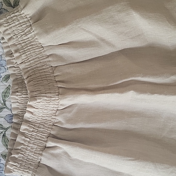 New Christy Dawn The Luna Pant Wide-Leg Linen Pants In Oatmeal Size Medium - Picture 3 of 5